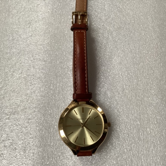 Michael Kors Slim Runway Double Wrap Brown Leather Band Women’s Watch MK-2256 - Picture 3 of 16